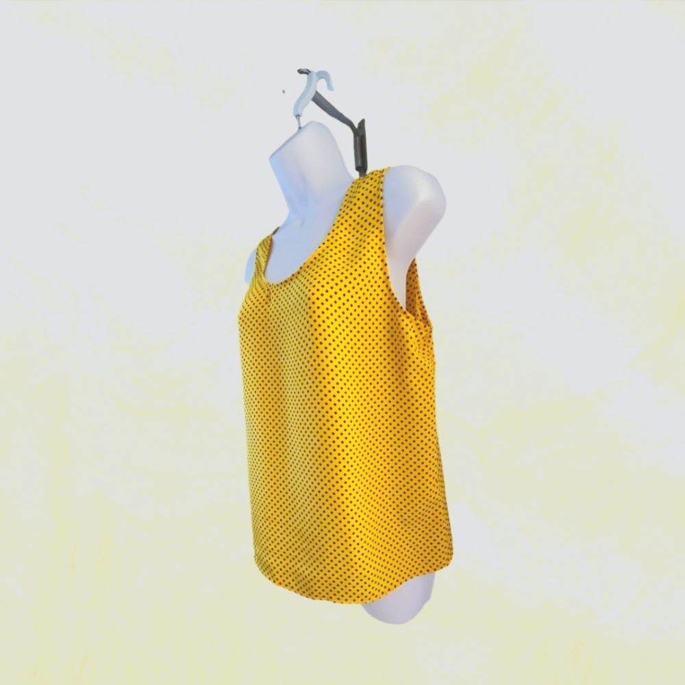 KASPER for A.S.L. BLACK DIAMOND YELLOW SLEEVELESS TANK